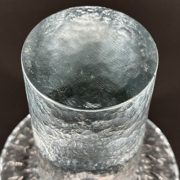 Blenko Art Glass Mushroom Taper Candle Holder Clear Glass 5 Inches Tall - Picture 8 of 14